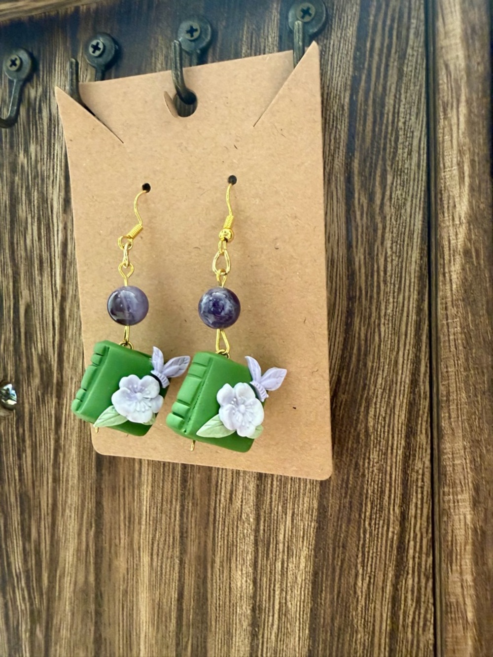 Book Butterfly Handmade Earrings Polymer Clay